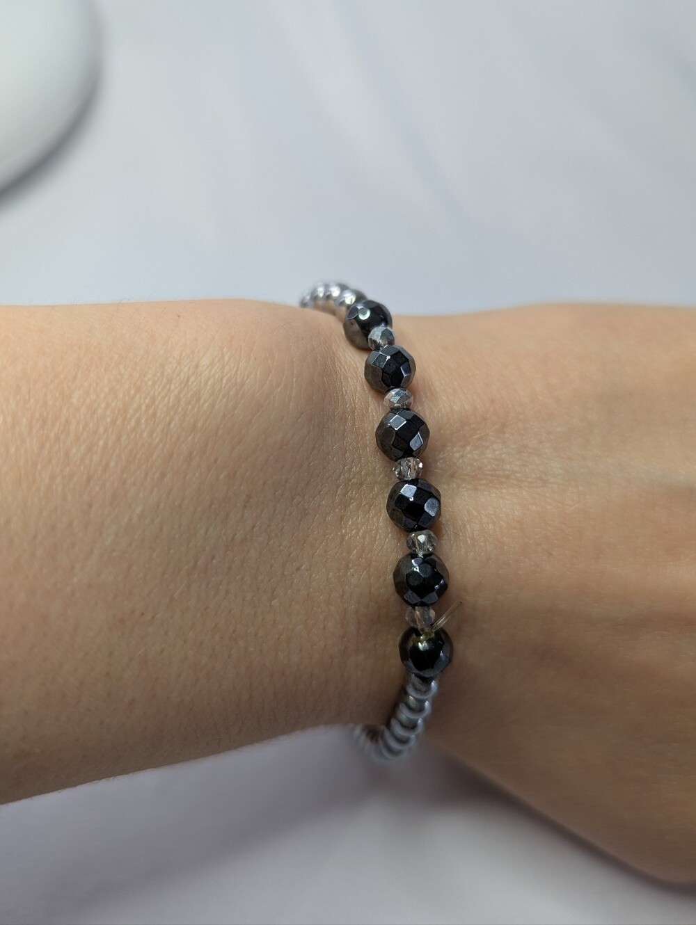 Tacori Faceted Hematite Bead Stretch Bracelet